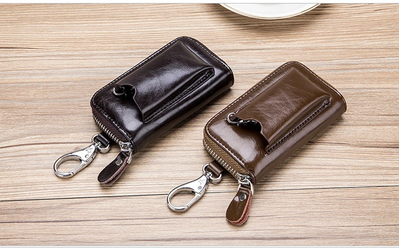 SOUTH GOOSE New Fashion Men Car Key Holders Genuine Leather Multifunction Zipper Home Key Case Housekeeper Women Key Coin Purse