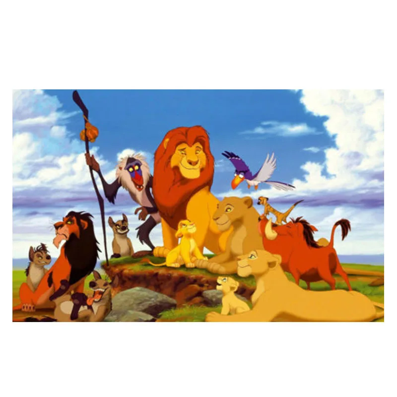 

5D Diy Diamond Painting Lion King Simba and Friends Full Square Diamond Embroidery Animal Needlework Cross Stitch Unframed ZX702