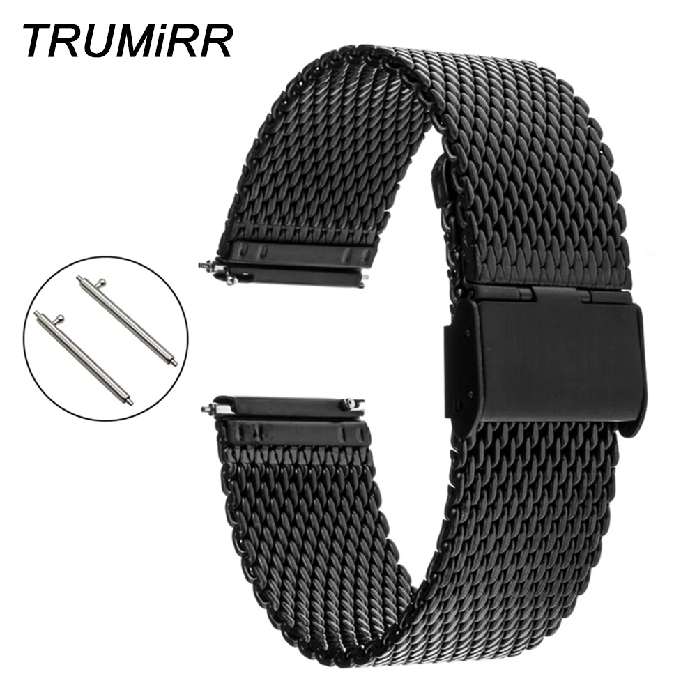 

22mm Quick Release Watch Band Stainless Steel Strap for Samsung Gear S3 Classic Frontier Garmin Fenix Chronos Milanese Bracelet