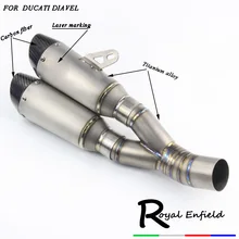 Титановый сплав углеродного волокна мотоцикл глушитель выхлопной трубы весь комплект мотоцикл выхлопной трубы для Ducati Diavel