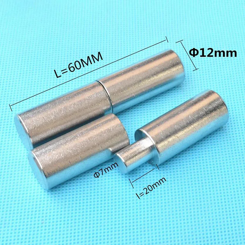 304 Stainless Steel Door Shaft Cylindrical Hinge welding male/female Hinges D12 * 60mm x3