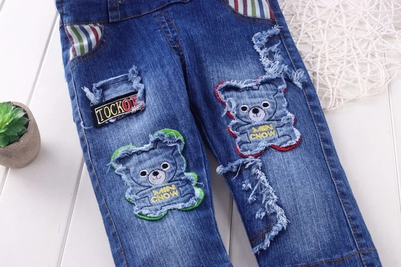 BibiCola/ г. Весенне-осенние штаны для малышей Детские хлопковые джинсовые детские комбинезоны для мальчиков комбинезон