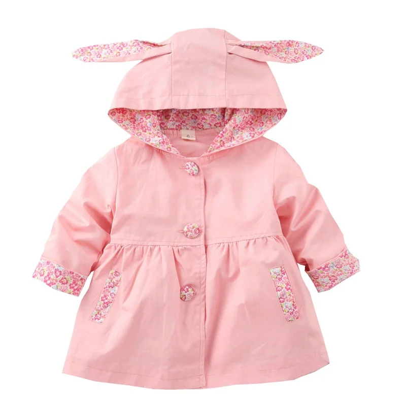 Bebê com Capuz Jaqueta de Algodão Roupas para Meninas Cabolsa Anos Crianças Primavera Outono Manteau Fille Blusão Kf255 1-4