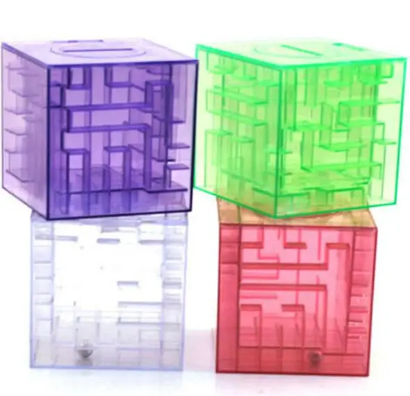 

1PC 3D Maze Magic Cube Puzzle Speed Labyrinth Rolling Ball Piggy Bank Toys Game Cubos Magicos Baby Kid Money Boxes MA 021