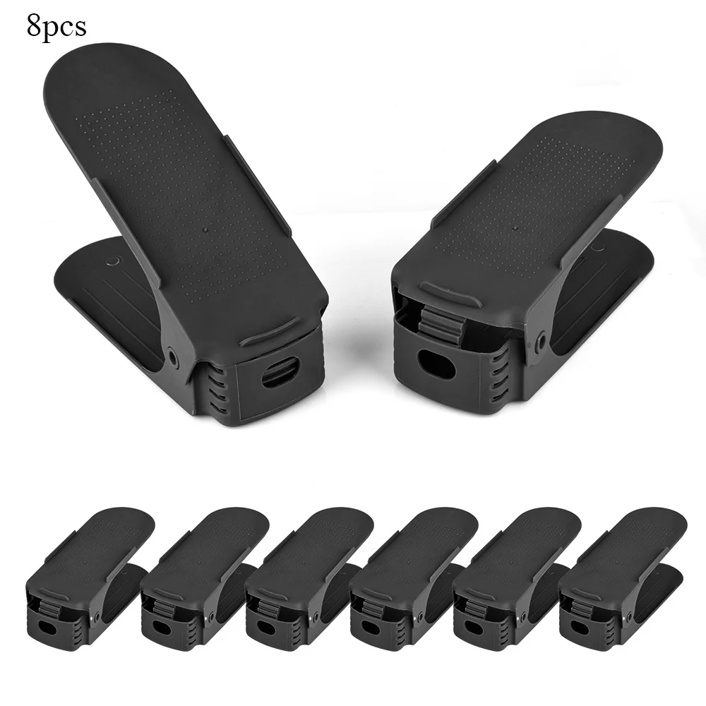 

8pcs Shoe Organizer Plastic Double storage Box Easy to Clean Save Shoes Rack Display Furniture Storage Box Cabinet for Home