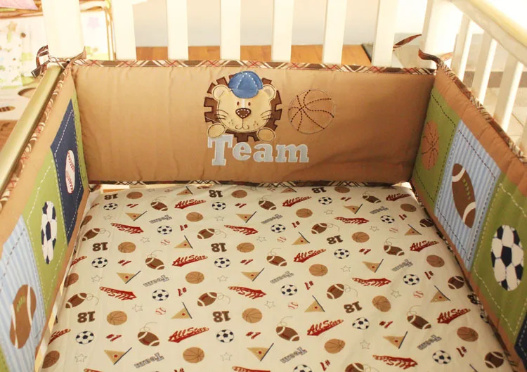 4 шт. детские кроватки Детская кроватка постельных принадлежностей одеяло Бампер Лист 4 предметов - Цвет: Коричневый