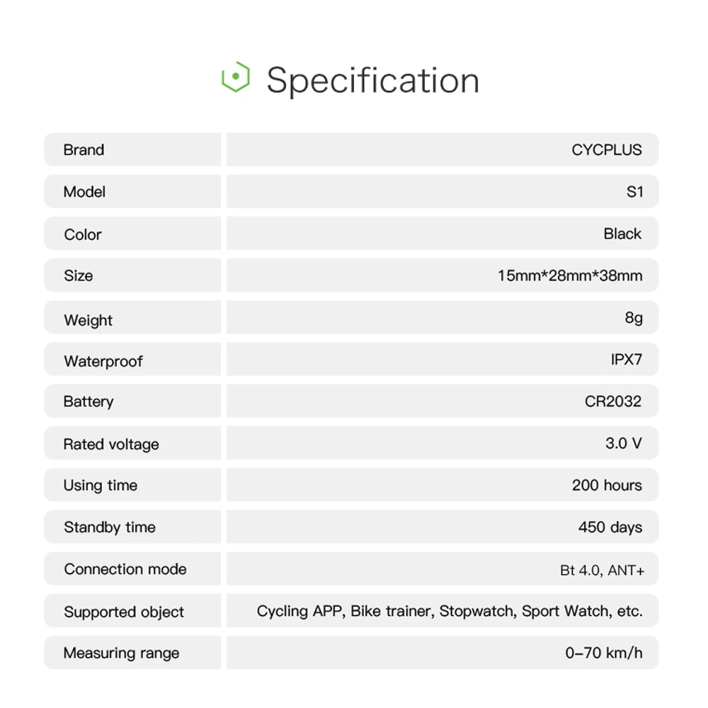 CYCPLUS беспроводной BT& ANT+ Датчик скорости велосипеда IPX7 8g Ультра-маленький компьютер