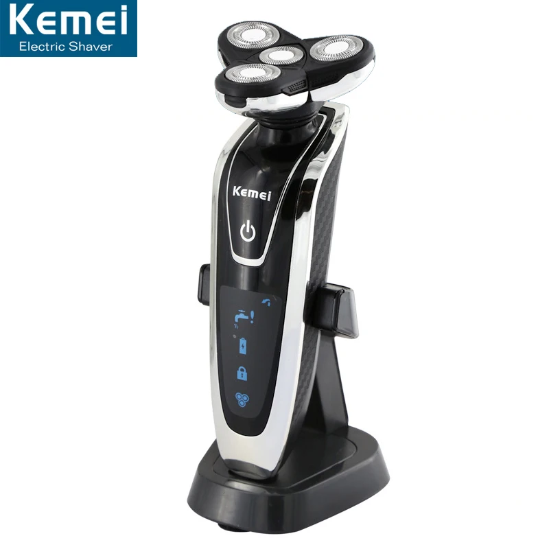 

Kemei 8871  Rotary 4 knife head whole body washing electric razor Rechargeable Electric Shaver Men face care shaver razor