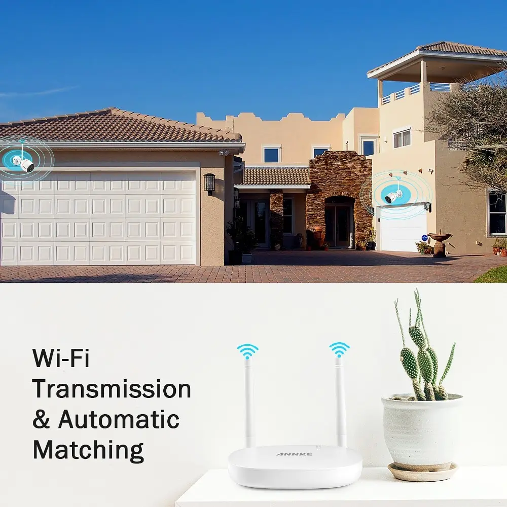  ANNKE Security Home Video Audio Outdoor IP Camera 1080P Wifi Mini 4CH NVR Kit Wireless CCTV Securit