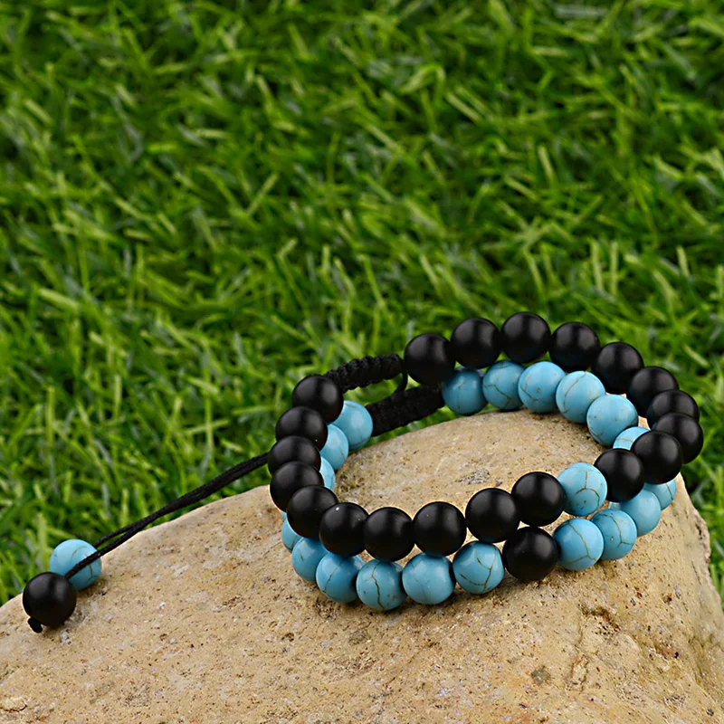 OIQUEI New 2Pcs/Set Imperial Natural Stone Matte Adjustable Bracelet For Women Men Stainless Hand Woven Couple Bracelets Gift OIQUEI New 2Pcs/Set Imperial Natural Stone Matte Adjustable Bracelet For Women Men Stainless Hand Woven Couple Bracelets Gift