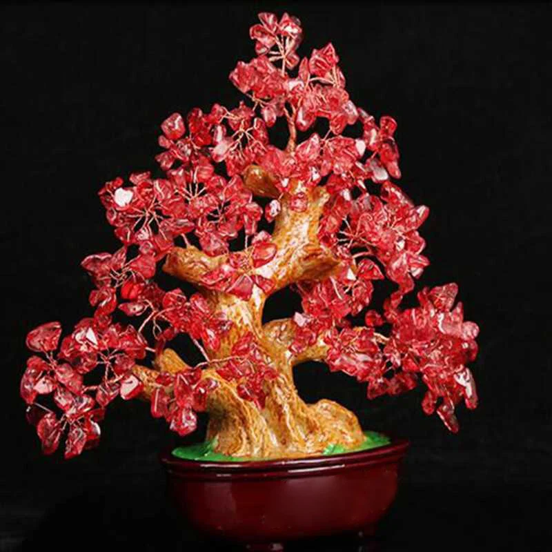 

Money Spinning Tree Ornament Livingroom Crafts Beautiful Crystal Fortune Tree Ornament Delicate Business Treasure Tree Ornament