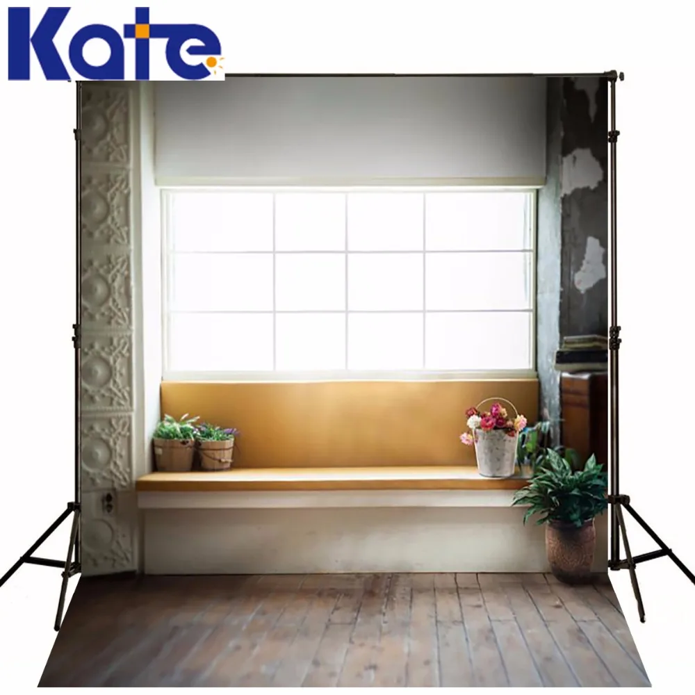 

2M*3M(6.5Ft*10Ft) Photography Backdrops Pots Wood Floor Window Thick Cloth Backdrop Lk4282