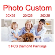 3 шт., фото на заказ, алмазная вышивка, сделай сам, 5D, Частный заказ, алмазная живопись, вышивка крестом, 3D, Алмазная мозаика, украшение, Рождество