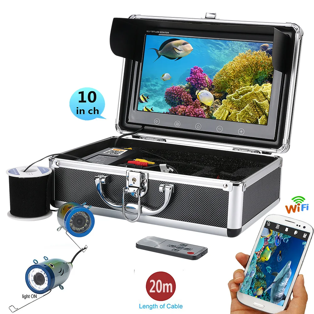 GAMWATER 10"Inch Color Monitor HD 720P 20M 30M 1000tvl Underwater