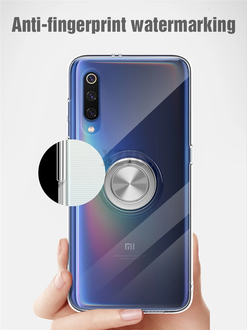 Прозрачный мягкий силиконовый чехол для Xiaomi mi 9 SE 8 mi 9 mi 8 Автомобильный держатель с кольцом-подставкой противоударный чехол красный mi Note 7 Pro Чехол Note7