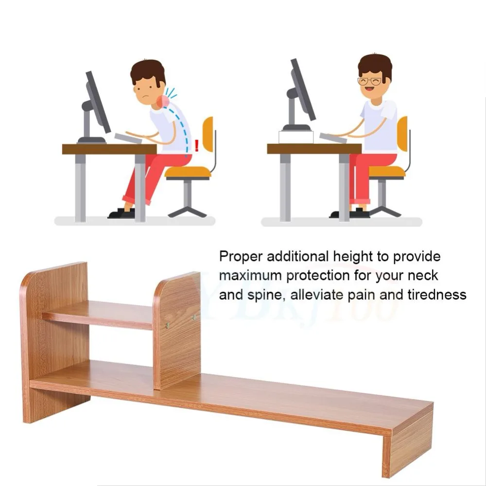 Компьютерный ноутбук монитор стояк Настольный деревянный органайзер для хранения полка