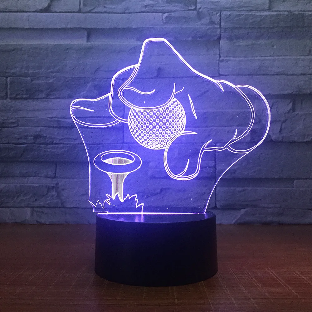 

Golf Tournament 3D 7 Color Lamp Visual Led Night Lights For Kids Touch Usb Table Lampara Lampe Baby Sleeping Nightlight