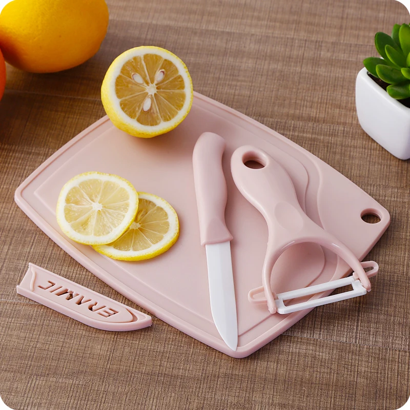 

3pcs/set Ceramic Knife Peeler Chopping Board Set Kitchen Tool