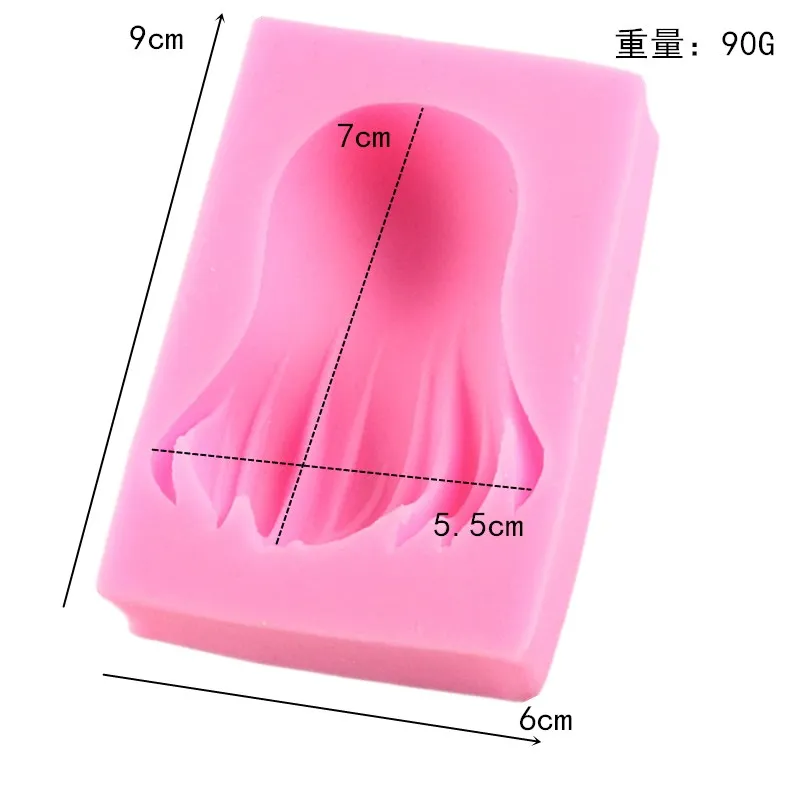 Новые куклы прическа торт силиконовая форма для шоколада форма DIY девушка с длинными волосами Украшения Торта форма A1705