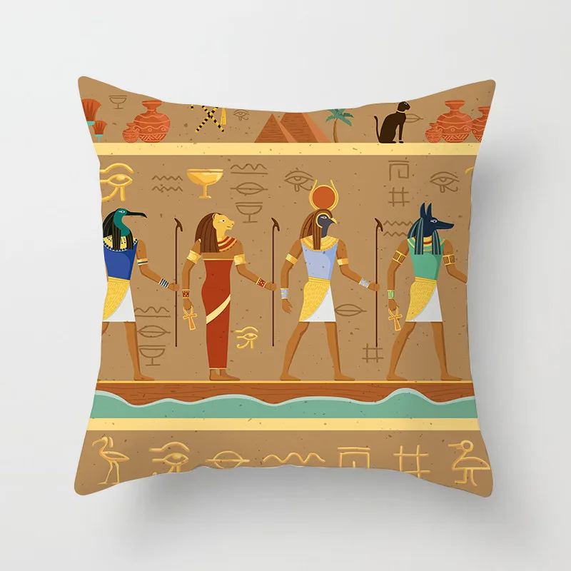 Fuwatacchi, рождественский стиль, наволочка для подушки, египетская мифологическая набивная наволочка, мультяшная собака, декоративные подушки для дивана, автомобиля