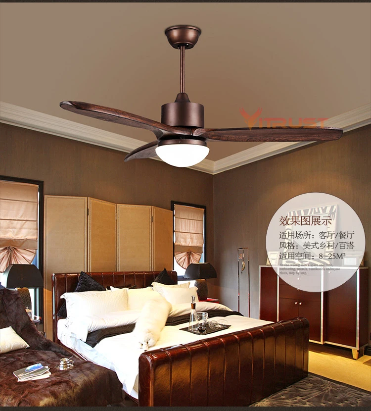 Скандинавский деревянный потолочный вентилятор, светильник, простой деревенский потолочный вентилятор, светодиодный светильник и пульт дистанционного управления для столовой спальни