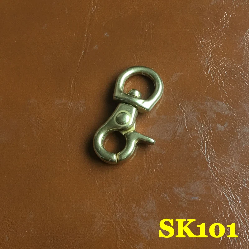 SK101) 2 шт твердой латуни карабин пружинный Поворотная застежка кольцо для ключей цепи оборудования Японии-Тип-1
