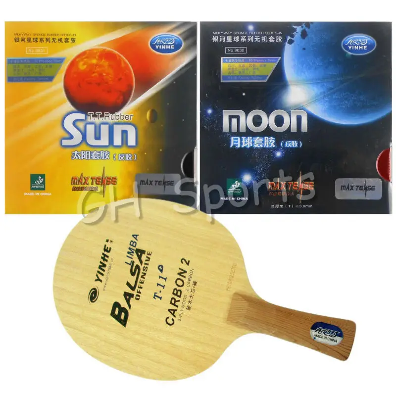 Профессиональные комбинированные Углеродные ракетки Galaxy YINHE T-11+ с юбкой солнце и завода изготовителя Moon резиновая ракетка для настольного тенниса с длинными для европейской хватки fl