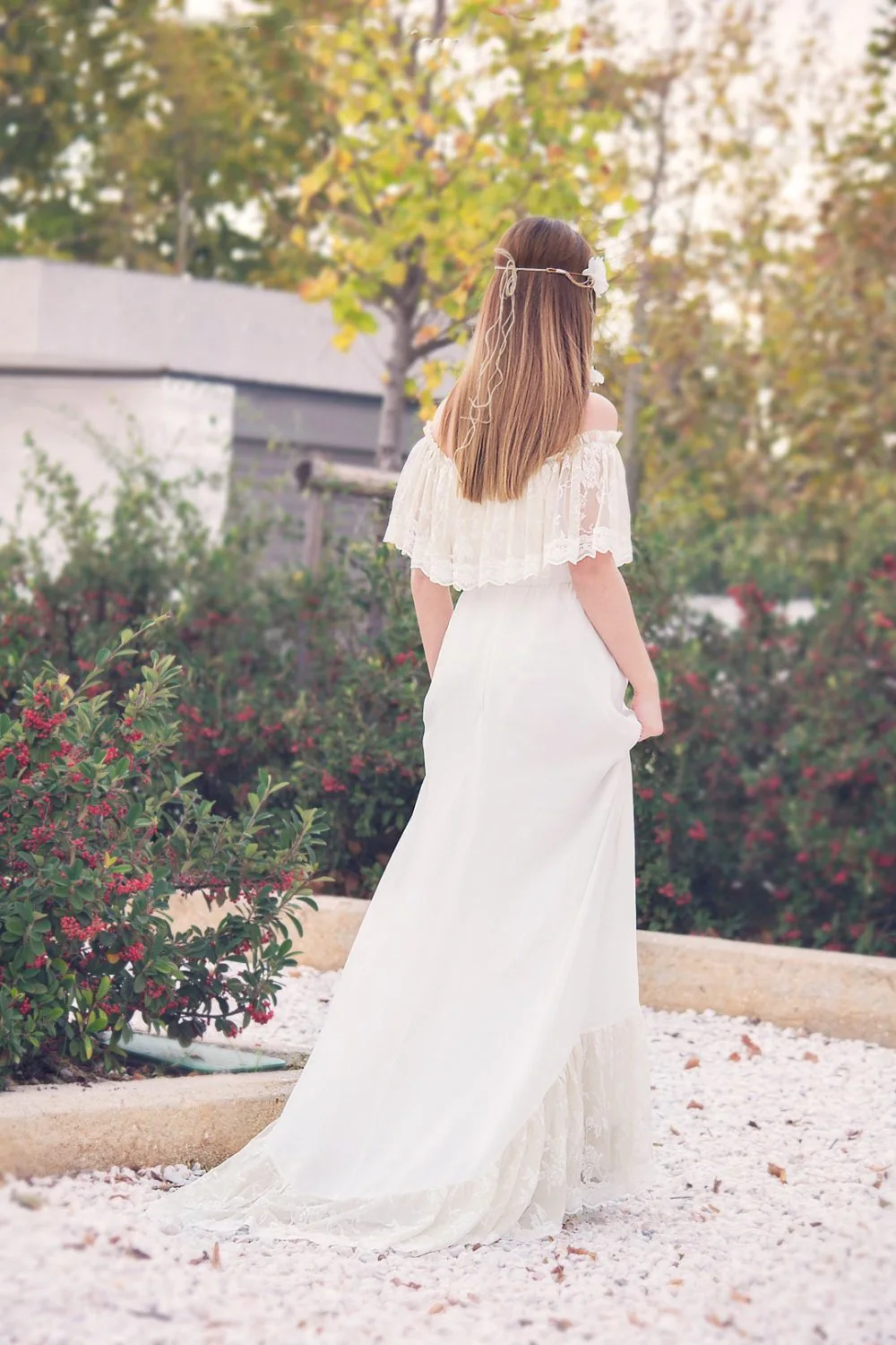 White Lace Maternity Dresses Photography Props Ruffles Shoulderless Maxi Maternity Gown Pregnancy Dress For Photo Shooting Women (5)