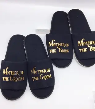 

personalize gold wedding mother of the bride groom spa slippers, bridesmaid Matron of honor slippers proposal gifts