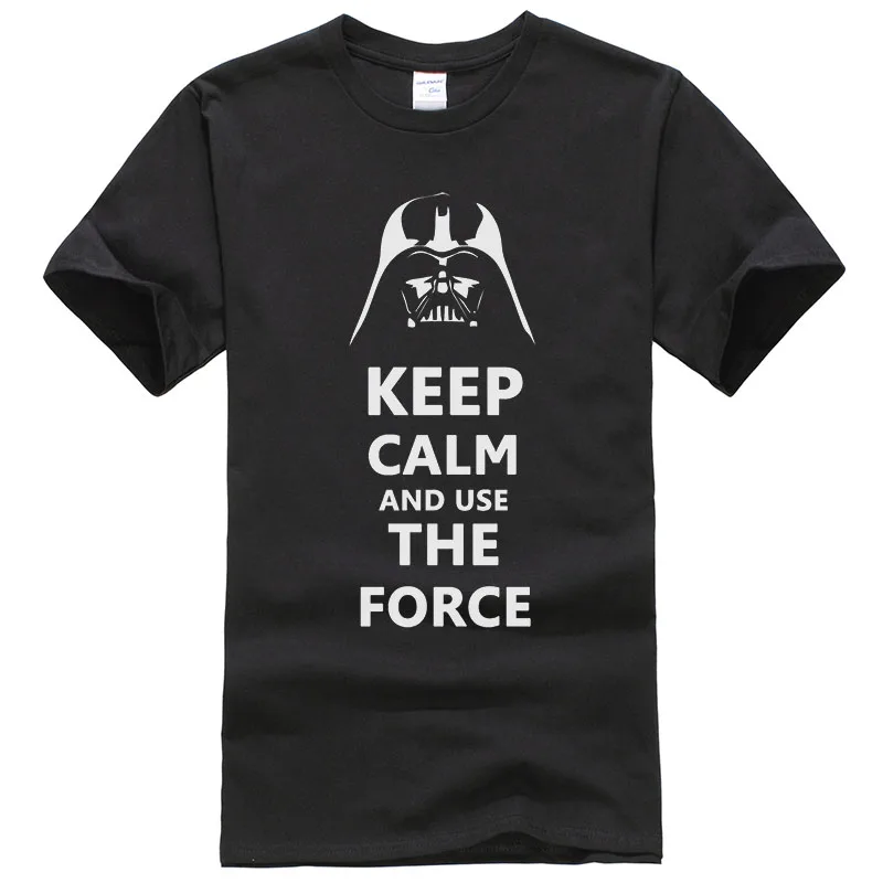 

Star Wars Darth Vader T Shirt Men Funny Design Keep Calm and Use The Force Pattern Tee Cotton Summer Shirts Tee Male T178
