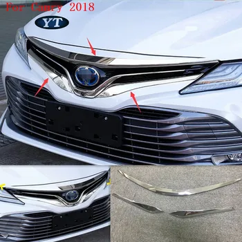 

Car front grille trim cover hood trim for Toyota Camry 2018,ABS chrome, 3pcs/lot, car acccessories