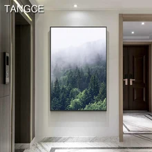 

Deep In Forest White Fog Canvas Painting Photograph Print Poster Unique Tableau Decoration Salon for Living Room Nordic Wall Art