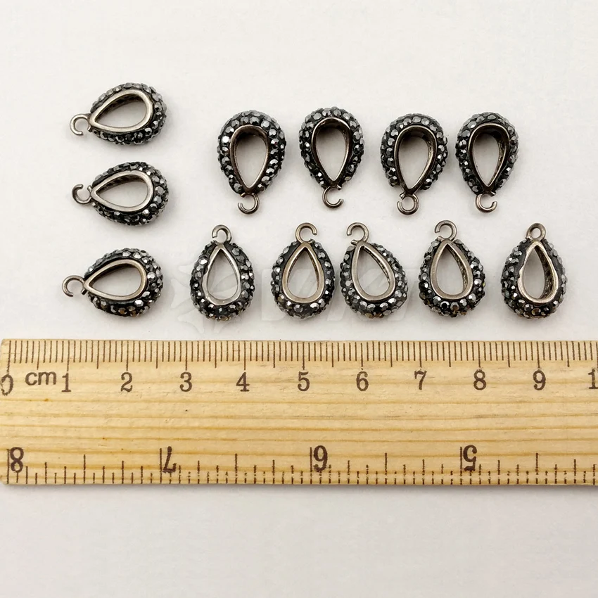 JF192 Fashion Rhinestone Clasps Gun Black Electroplate Pendant Clasps For Jewelry Making Clasps Accessory 15*10mm Jewelry Findings