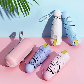 

Mini Capsule Umbrella Anti-UV Protection Umbrellas Windproof Folding Umbrellas Rain Pocket Umbrella For Women Children