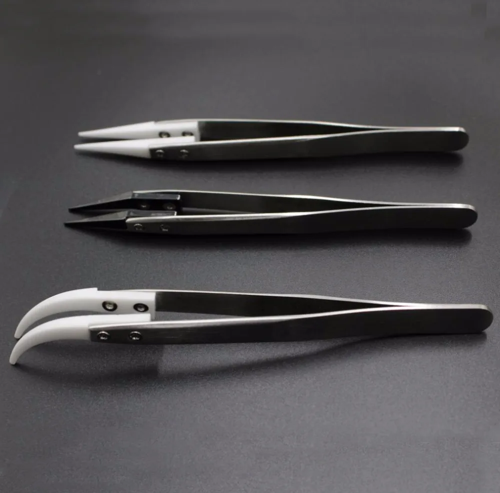 

Hot ! Anti-static Ceramic Tweezer Electronic Cigarette Resistance Wire DIY Tool Heat Resistant Interchangeable Head Pointed Tip