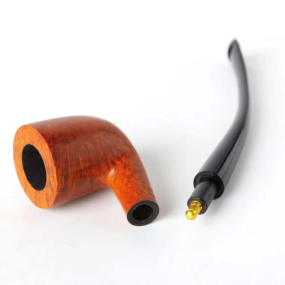 Briar Wooden Tobacco Pipes for Smoking Bent Churchwarden pipe with 3mm Filter 