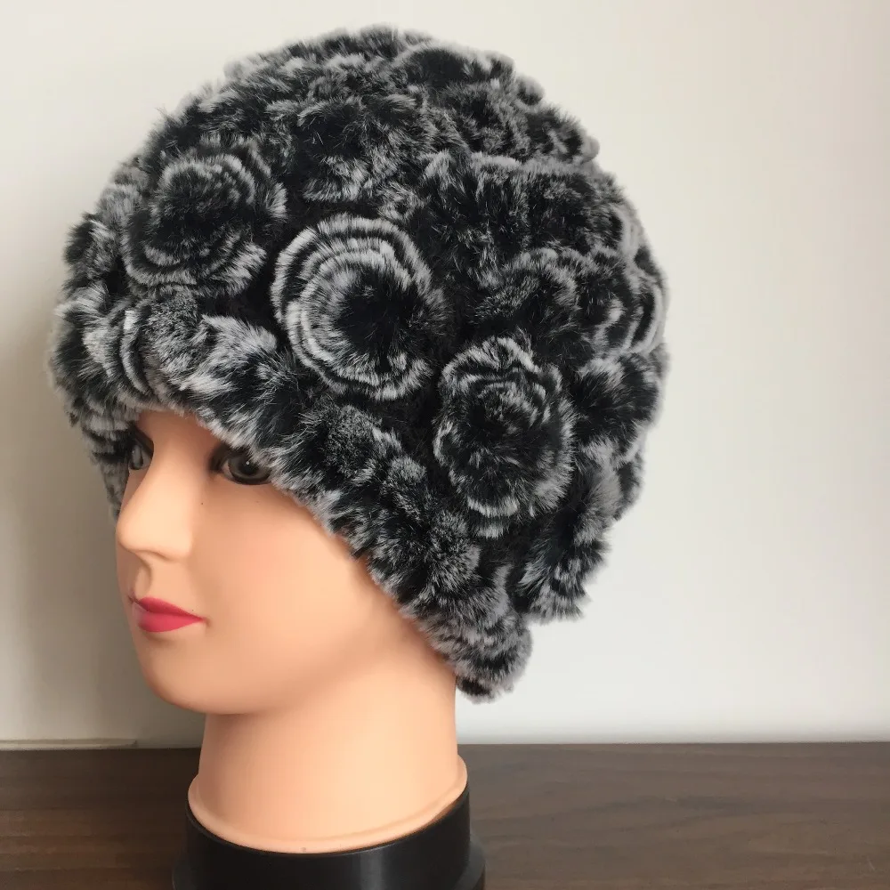 Women's Fashion Real Knitted Rex Rabbit Fur Hats Lady Winter Warm Charm Beanies Women's Fashion Real Knitted Rex Rabbit Fur Hats Lady Winter Warm Charm Beanies