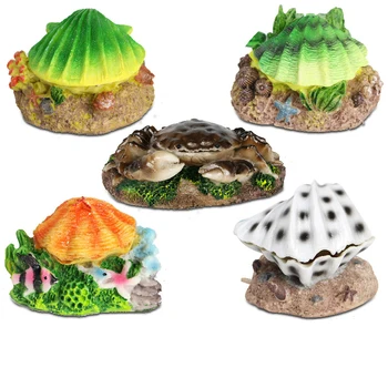 

Saim Aquarium Crab Decoration Resin Tropical Clam Aerating Air Stone Ornament for Fish Tanks Aquarium Spit bubble oxygen Pump