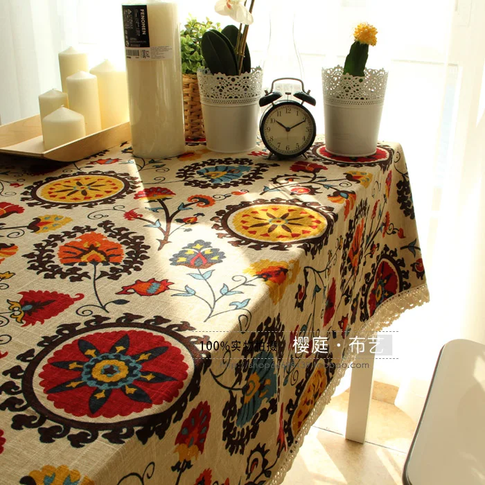 Chokecherry 2014 new fabric linen table clock banquet cloth gremial dining table cloth