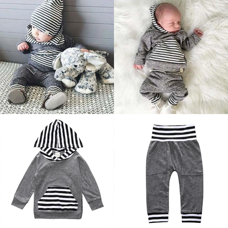 

NB Baby Kids Pullover Hoodie Top+Long Pant Set Childrens Clothes Wholesale