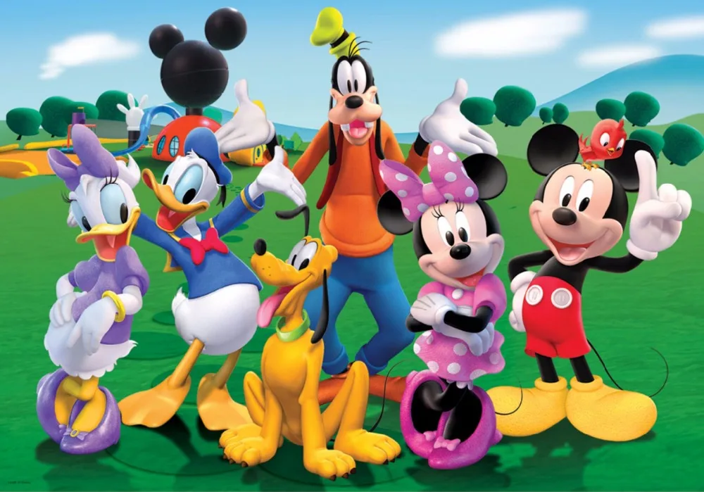 

Colorwonder Mickey Mouse Photo Background Minnie Mickey Donald Duck Daisy and Pluto 7x5ft Vinyl Backdrop for Baby Shower Party