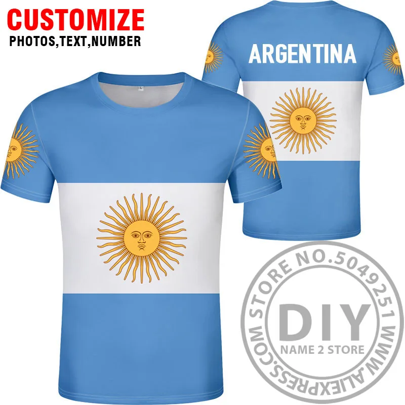ARGENTINA футболка Бесплатная Персонализированная имя номер ARG страны gyms ar флаг