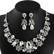 Сплав Кристалл большой кристалл ожерелье с красными кристаллами серьги невесты свадебные украшения для волос оптом