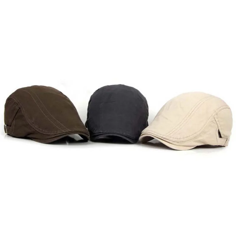 

Beret Flat Cap Men Baker Peak Vintage Linen Cotton Linen Hat Golf Cap Beret Flat Cap