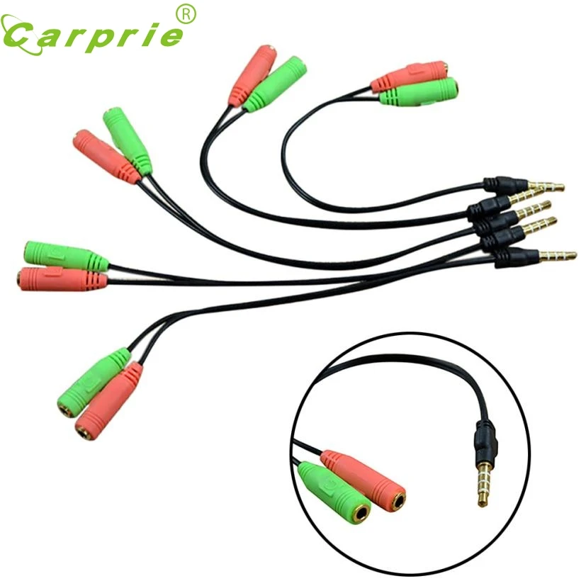 

Turn the connector of a computer headset 3.5mm Stereo Audio Male to 2 Female Headset Mic Y Splitter Cable Adapter gift db5 p30