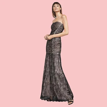 

2018 Hot Selling Classic Bandage Dress Black High Quality Off Shoulder Prom Long Women Dress With Mash Gown Vestidos Wholesales