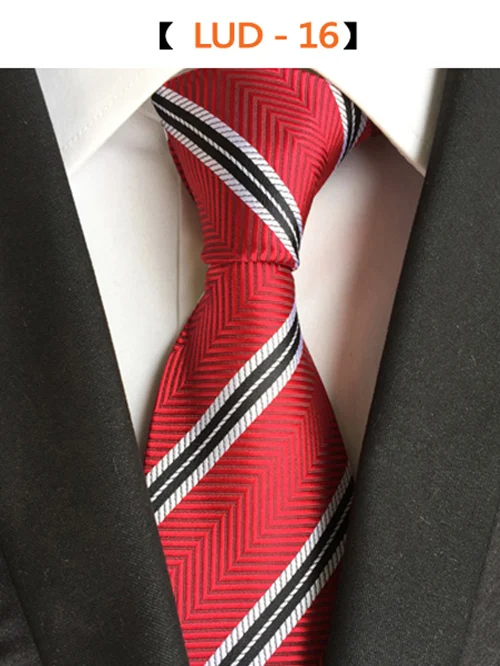 Высокое качество, модные мужские шелковые галстуки в полоску, желтые, белые, синие жаккардовые тканые галстуки для мужчин, галстуки в горошек, клетчатые Галстуки - Цвет: TK-LUD16