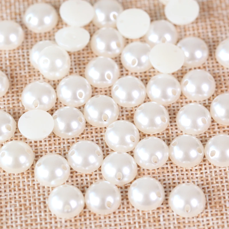 Color Beige ABS resina plástico medio perlas redondas con 2 agujeros coser  en perlas para vestido de novia Y3680|bead mold|bead bracelets for  girlsbead loom - AliExpress