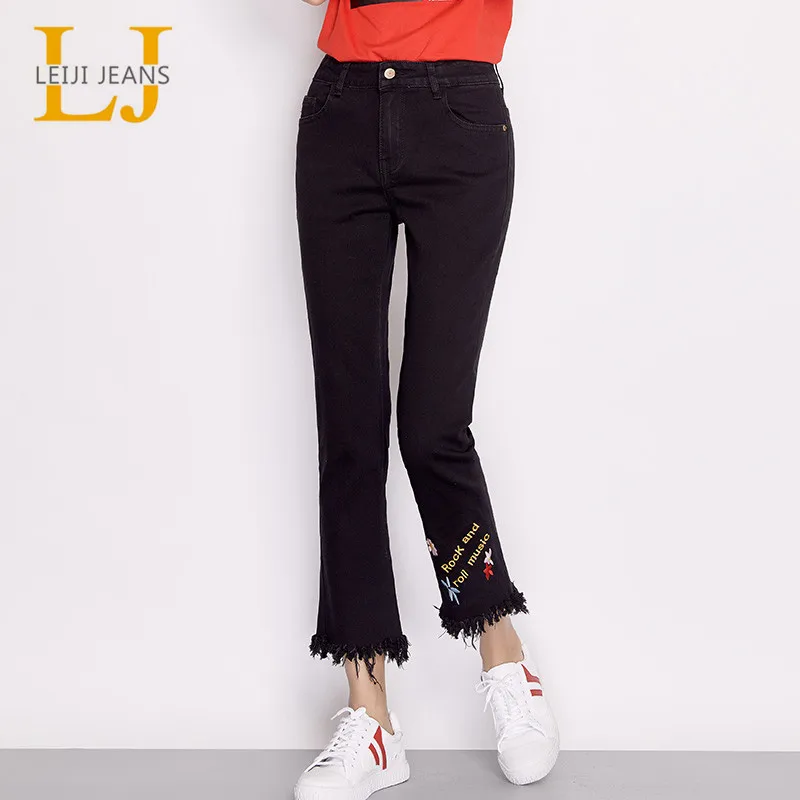 LEIJIJEANS Новое поступление Осенние повседневные Стильные расклешенные джинсы со
