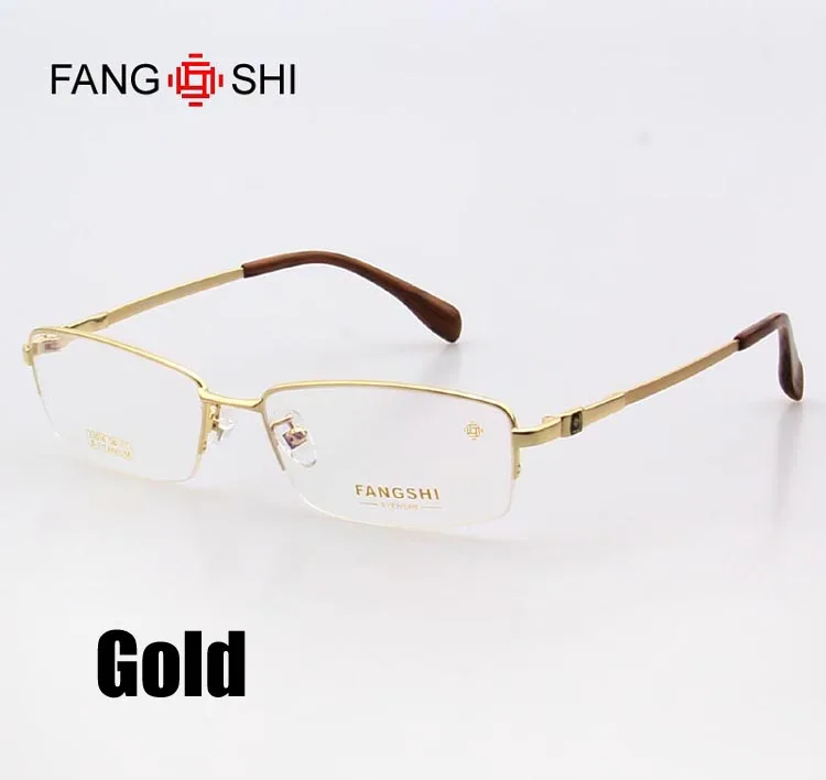 Бренд Fang Shi, оправа для очков, прямоугольная конструкция, высокая эластичность, титановая оправа для очков, очки по рецепту, 33018 - Цвет оправы: Gold